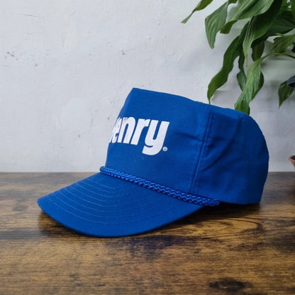 Vintage American Trucker Hat Snapback cap one size adjustable Henry blue