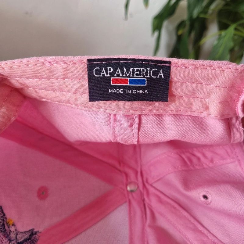 Vintage American Baseball Hat Snapback cap one size adjustable rose pink Ojibwa Casino