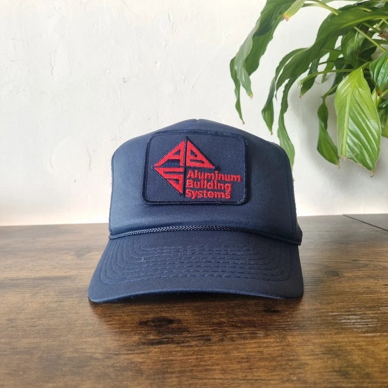 Vintage American Trucker Hat Snapback cap one size navy aluminium building system
