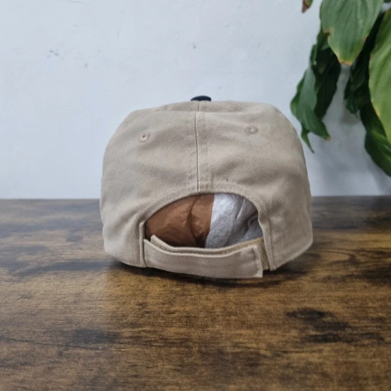 Vintage American Baseball Hat Snapback cap one size adjustable beige fishing guy harvey