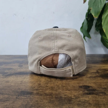 Vintage American Baseball Hat Snapback cap one size adjustable beige fishing guy harvey