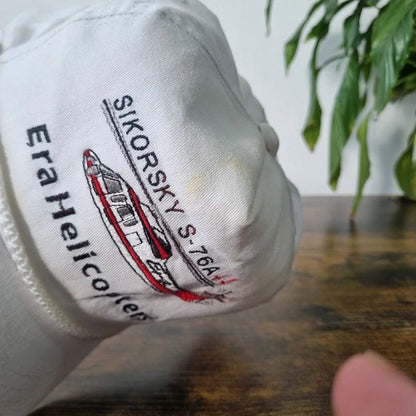 Vintage American Trucker Hat Snapback cap one size adjustable white Helicopter