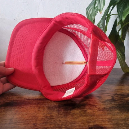 Vintage American Trucker Hat Snapback cap one size adjustable red reeds family reunion