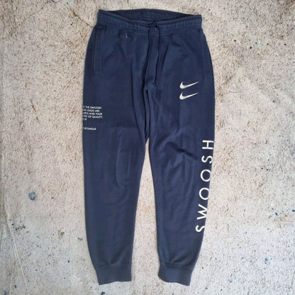 Nike SWOOSH CUFFED SWEATPANTS JOGGERS  - Blue - Size M