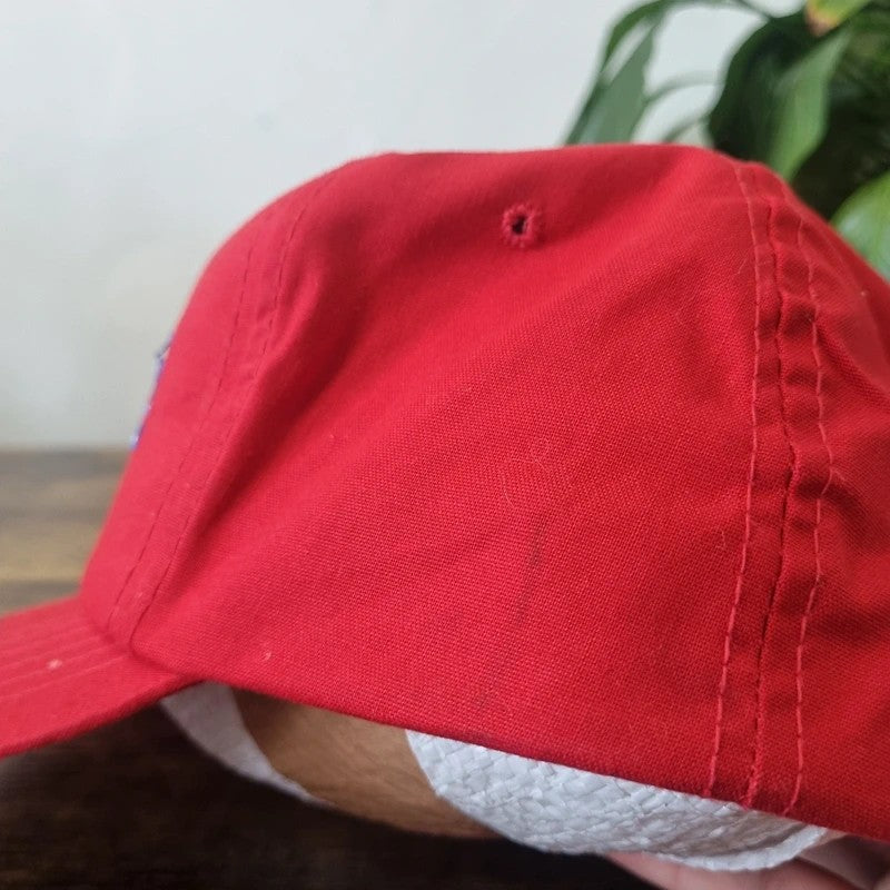 Vintage American Trucker Hat Snapback cap one size adjustable Armstrong Air red