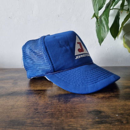 Vintage American Trucker Hat Snapback cap one size adjustable Blue Johnstone