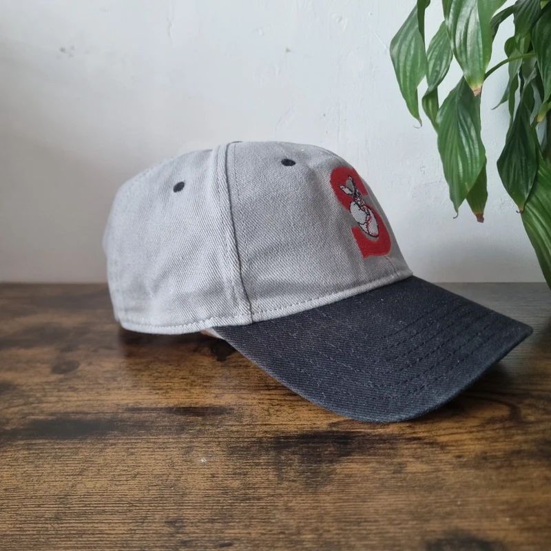 Vintage American baseball Hat Snapback cap one size adjustable grey black