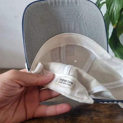 Vintage American baseball Hat Snapback cap one size adjustable cream navy Zupac law