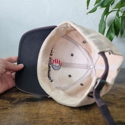 Vintage American baseball Hat Snapback cap one size adjustable community first bank beige brown
