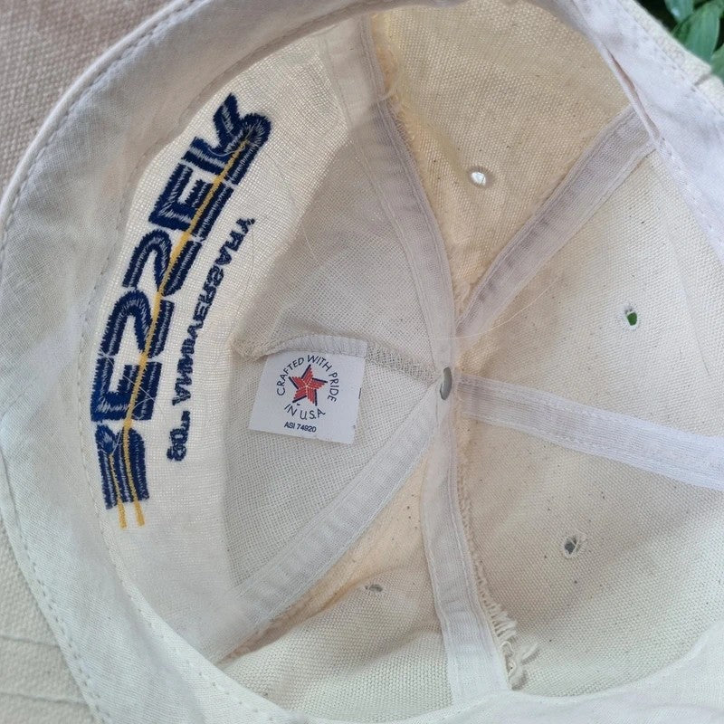 Vintage American Baseball Hat Snapback cap one size adjustable cream Besser