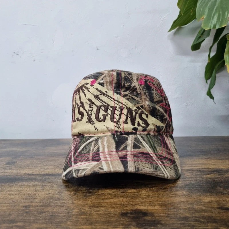 Vintage American Baseball Hat Snapback cap one size adjustable Y2k realtree beige pink