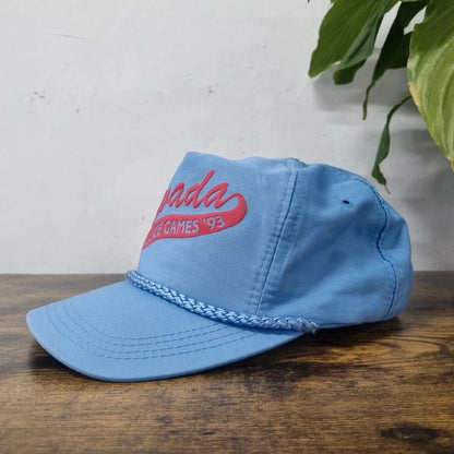 Vintage American Trucker Hat Snapback cap one size adjustable blue Nevada police games 93