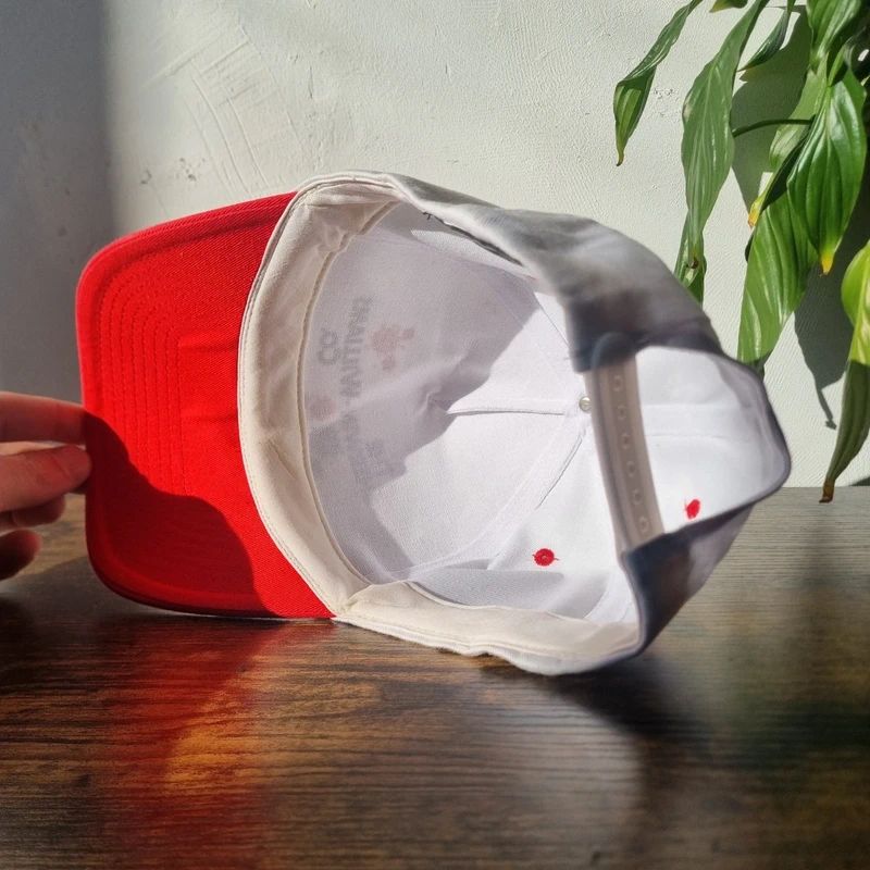 Vintage American baseball Hat Snapback cap one size adjustable red white sherwin williams