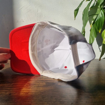 Vintage American baseball Hat Snapback cap one size adjustable red white sherwin williams