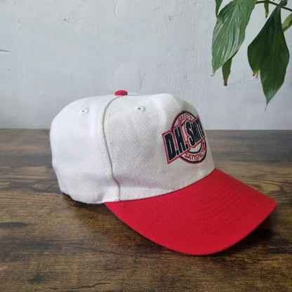 Vintage American Baseball Hat Snapback cap one size adjustable red white D. H. Smith saftey