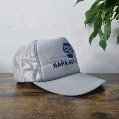 Vintage American Trucker Hat Snapback cap one size adjustable grey napa auto parts