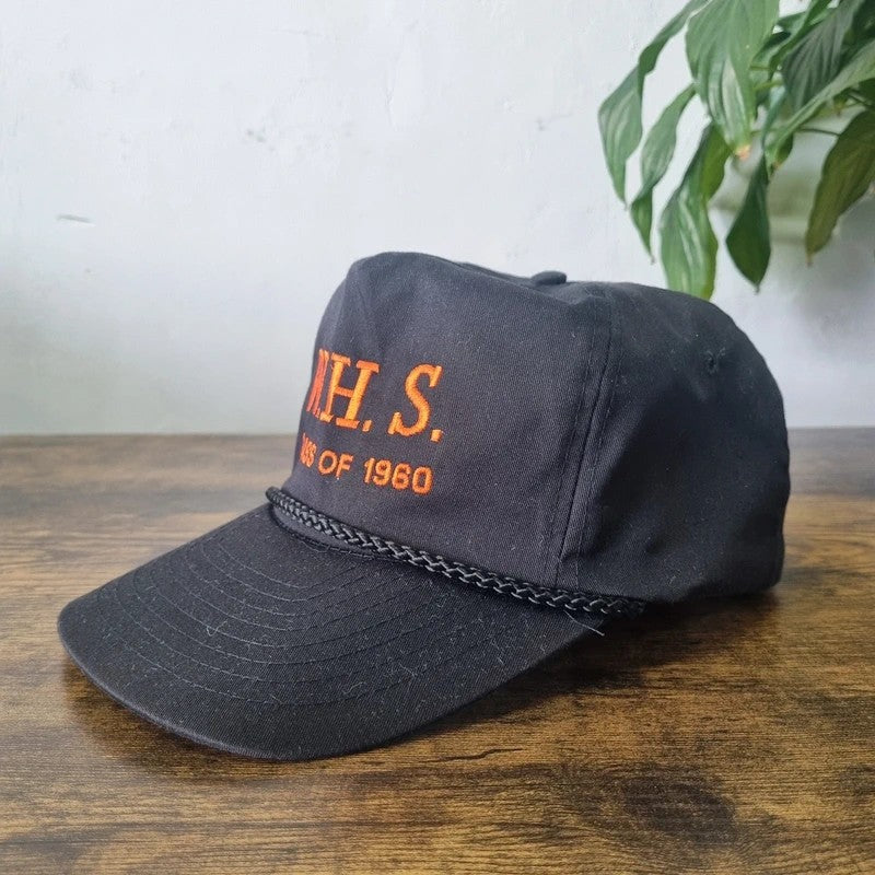 Vintage American Trucker Hat Snapback cap one size adjustable black WHS class of 1960