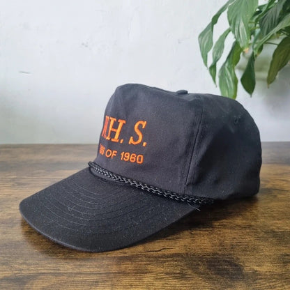 Vintage American Trucker Hat Snapback cap one size adjustable black WHS class of 1960