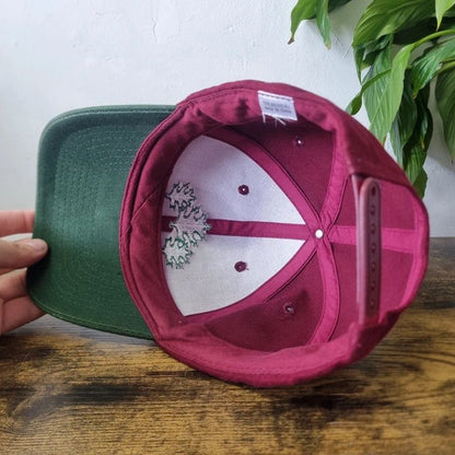 Vintage American baseball Hat Snapback cap one size adjustable burgundy green clearance davids