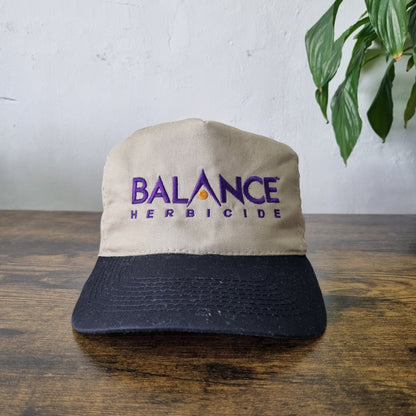 Vintage American Trucker Hat Snapback cap one size beige Black Balance Herbicide