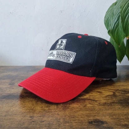 Vintage American Baseball Hat Snapback cap one size adjustable black red builders bargain centre