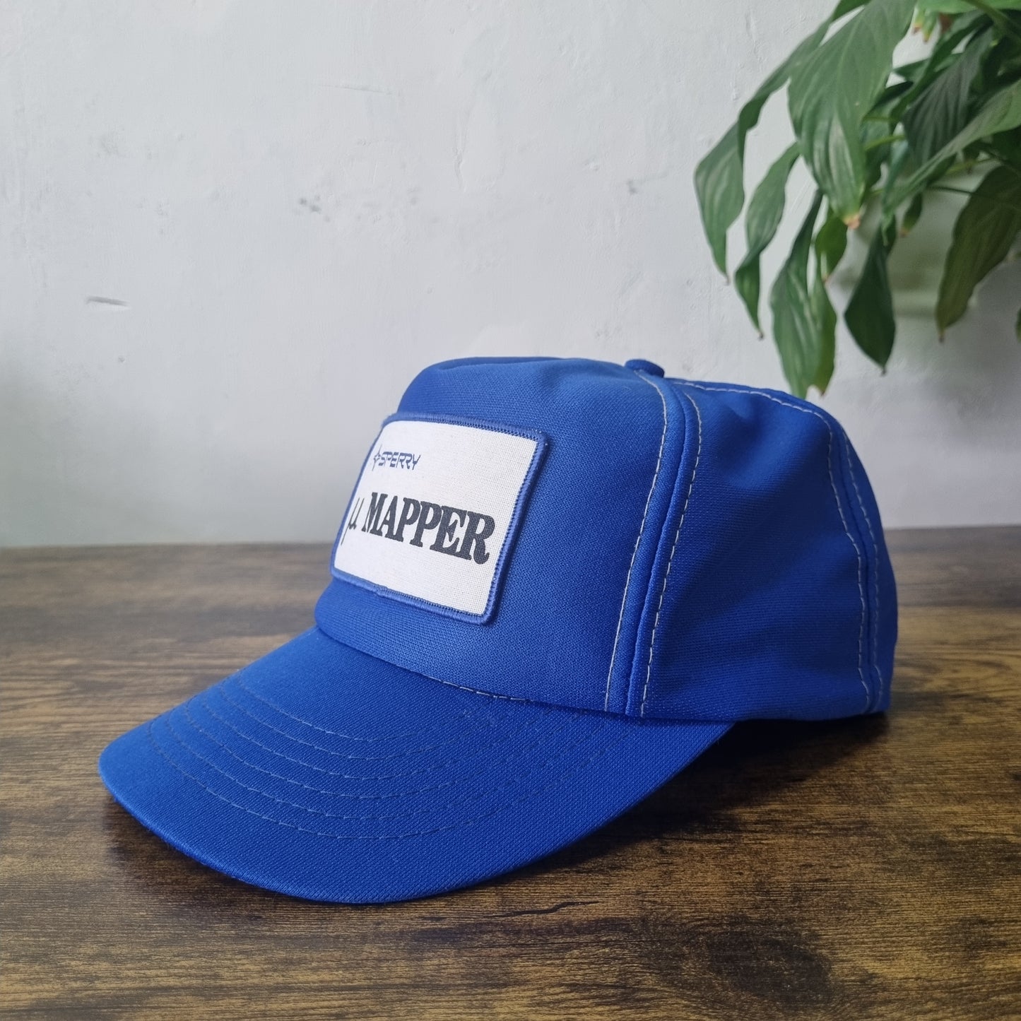 Vintage American Trucker Hat Snapback cap one size adjustable Blue Sperry Mapper
