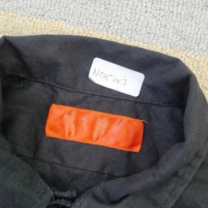 Vintage Dickies Boxy Fit Cropped Shirt Short Sleeve XL plain Black Button Up Skater Y2K Surf