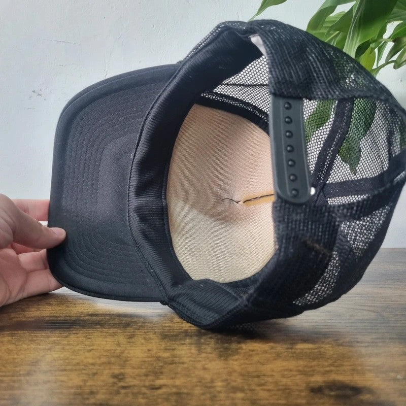 Vintage American Trucker Hat Snapback cap one size adjustable black
