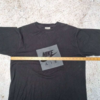 Nike T-Shirt Mens Y2K Vintage Spellout Big Swoosh Graphic Tee, Black, M