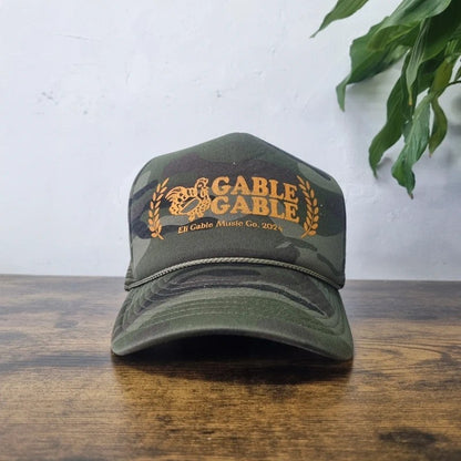 American Baseball Hat Snapback cap one size green camo Gabble Gabble chicken
