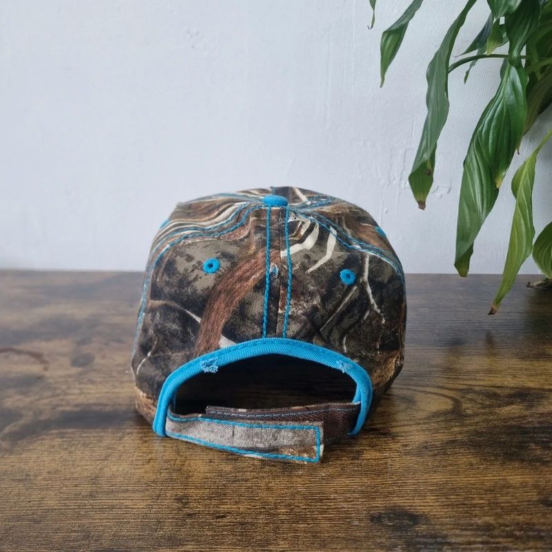Realtree womens baseball Hat Snapback cap one size adjustable khaki blue y2k