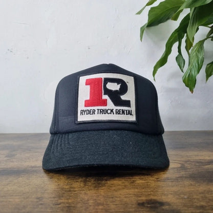 Vintage American Trucker Hat Snapback cap one size adjustable black rider truck rental