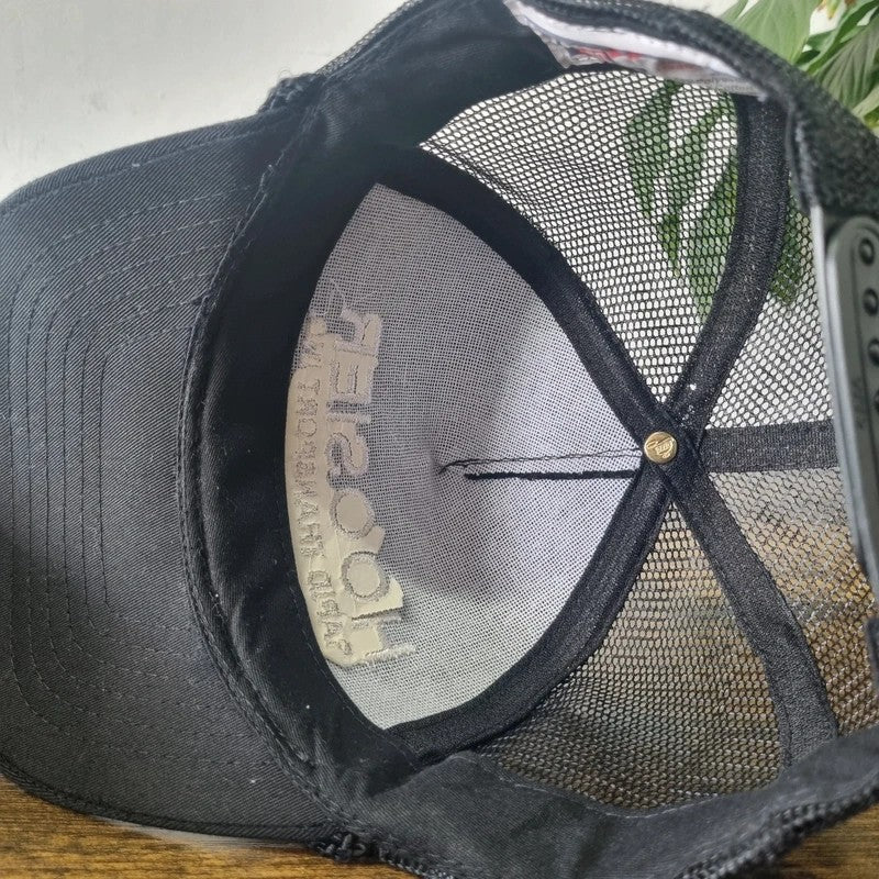 Vintage American Trucker Hat Snapback cap one size adjustable black Hoosier