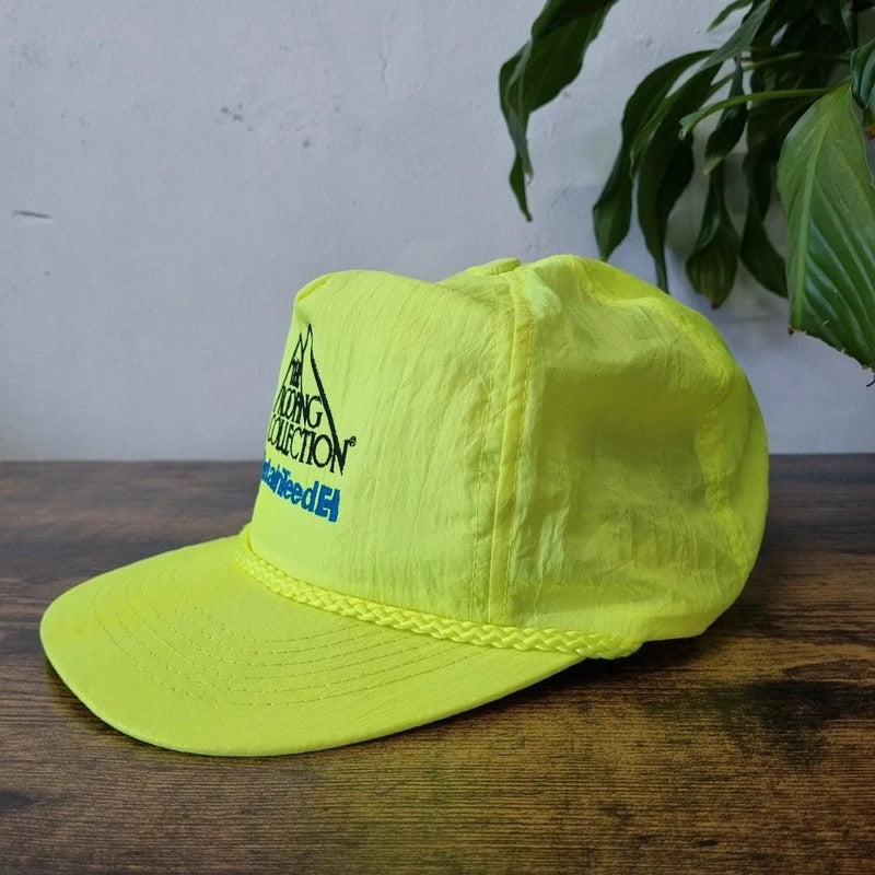 Vintage American Trucker Hat Snapback cap one size adjustable neon yellow roofing collection