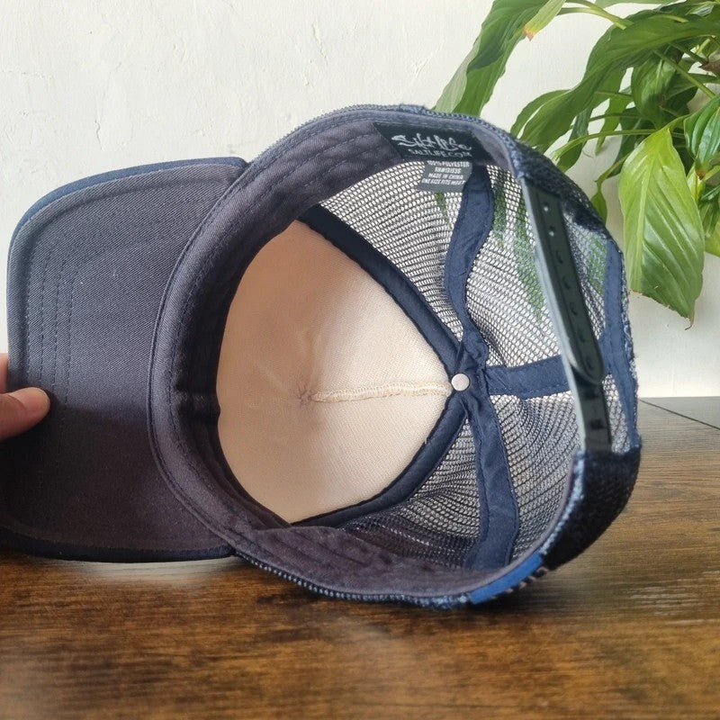 Salt life Baseball Hat Snapback cap one size adjustable navy white