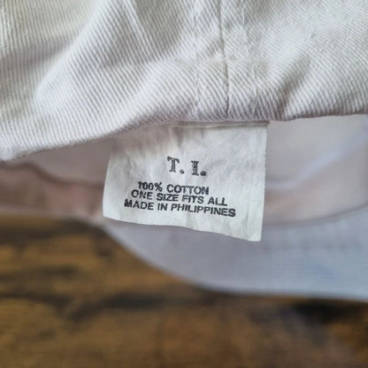 Vintage American Trucker Hat Snapback cap one size adjustable Ridgefield bank white