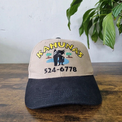 Vintage American Baseball Hat Snapback cap one size adjustable beige kahunas surf