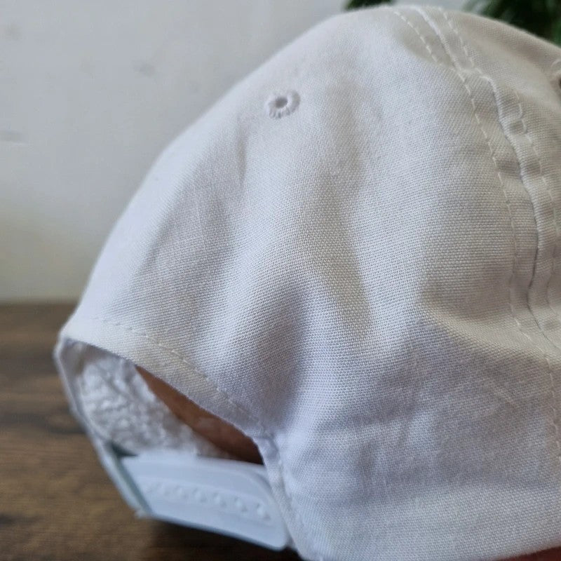 Vintage American Trucker Hat Snapback cap one size adjustable white Ozark alabaster flower