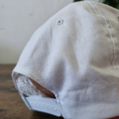 Vintage American Trucker Hat Snapback cap one size adjustable white Ozark alabaster flower