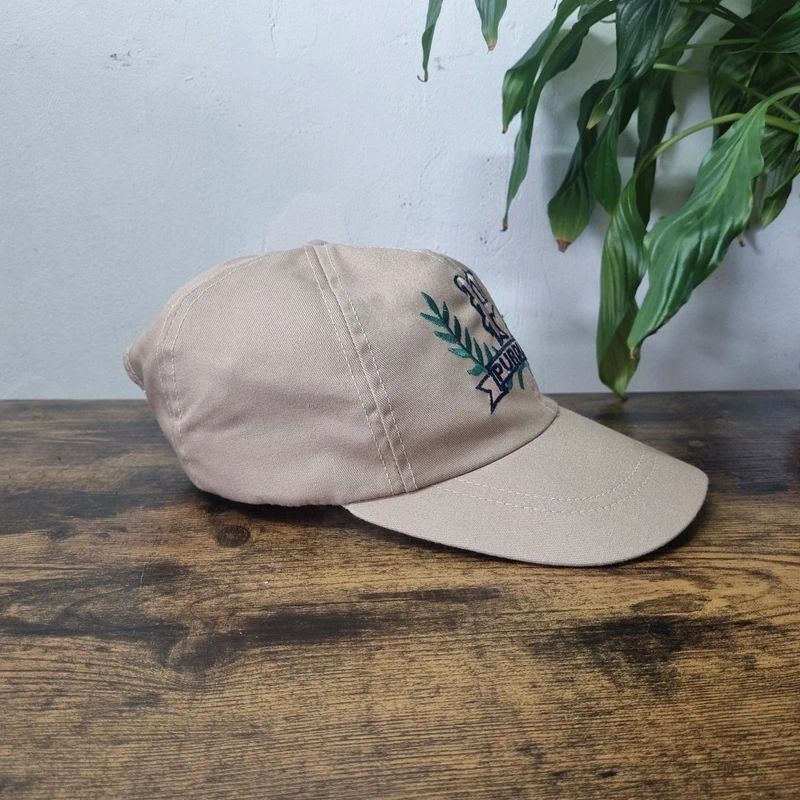 Vintage American Baseball Hat Snapback cap one size adjustable Purdue beige