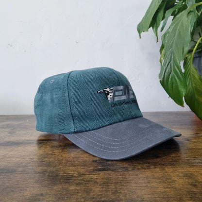 Vintage American Baseball Hat Snapback cap one size adjustable green grey Cow Eda lichtfield