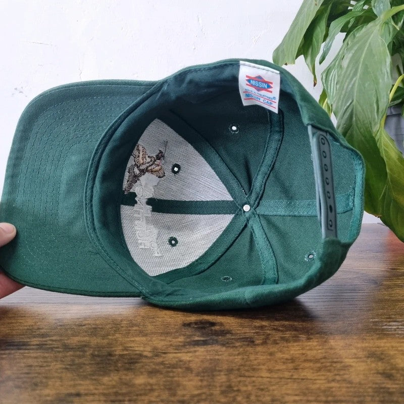 Vintage American Baseball Hat Snapback cap one size adjustable green fowl play pheasant