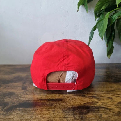 Vintage American Trucker Hat Snapback cap one size adjustable red Lyman Lumber hardware