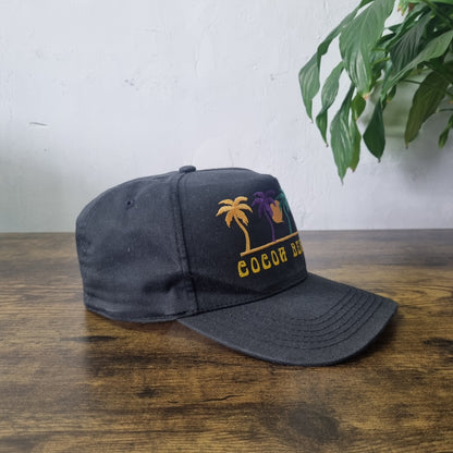 Vintage American Trucker Hat Snapback cap one size adjustable Black Cocoa Beach