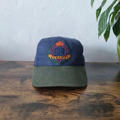 Vintage American Baseball Hat Snapback cap one size adjustable green navy Bahamas