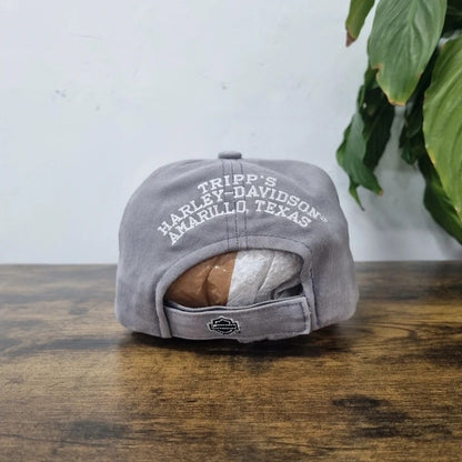 Vintage womens Harley Davidson Baseball Hat Snapback cap one size adjustable grey diamond