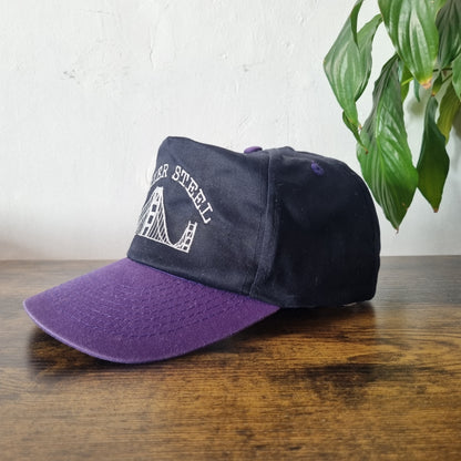 Vintage American Trucker Hat Snapback cap one size Black Purple Javier Steel