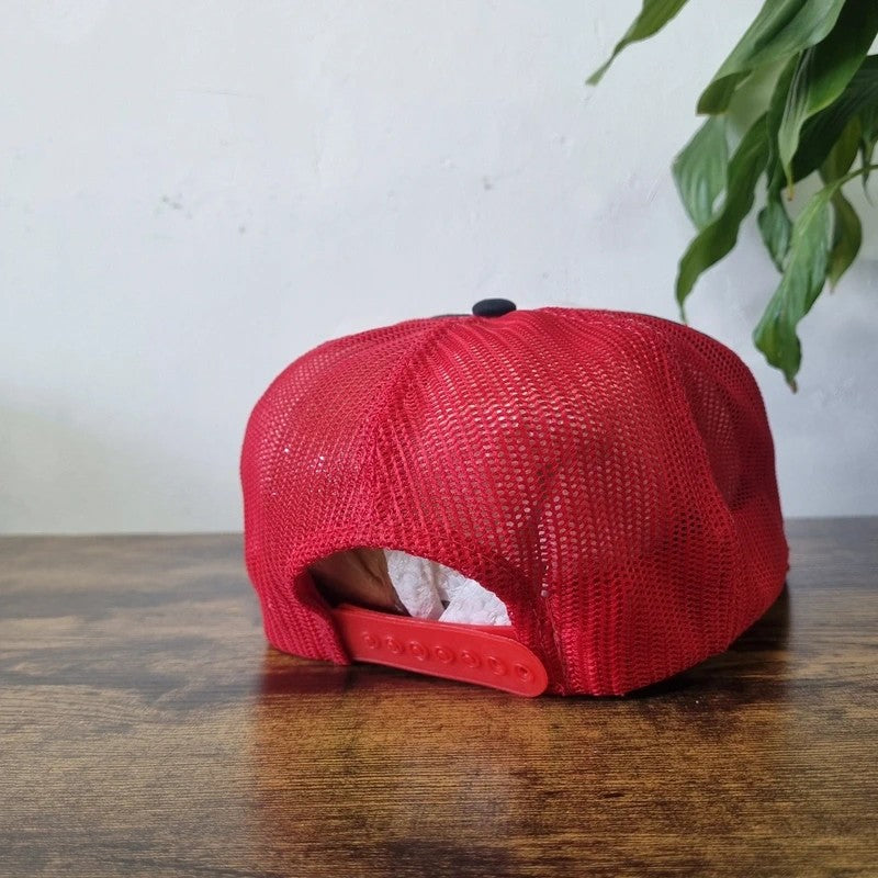 Vintage American Baseball Hat Snapback cap one size red white alberta cowboy country
