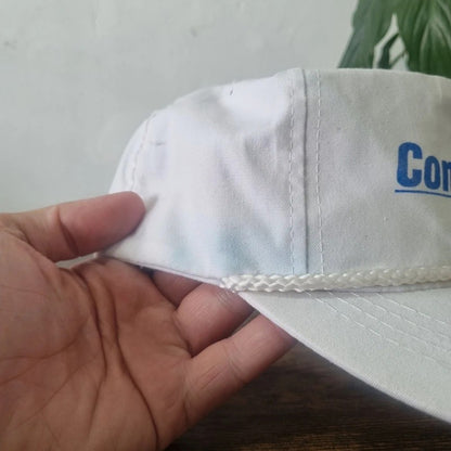 Vintage American Trucker Hat Snapback cap one size adjustable white computers plus inc