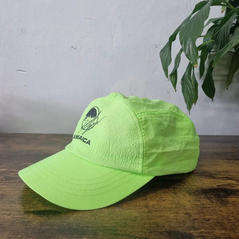Vintage American Baseball Hat Snapback cap one size adjustable neon green Jamaica